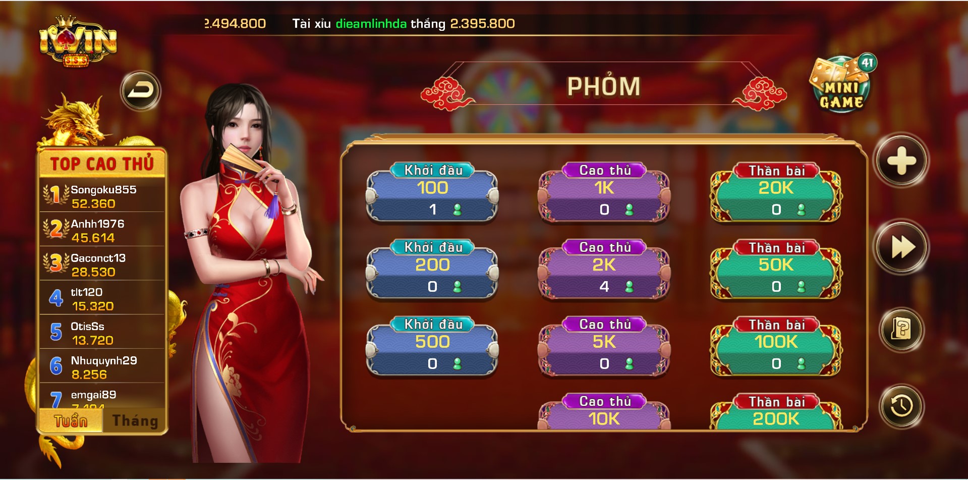 Game Bài Phỏm - Tá Lả đổi thưởng tại iWin Club