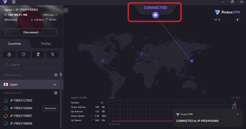 Hoàn thành việc kết nối VPN